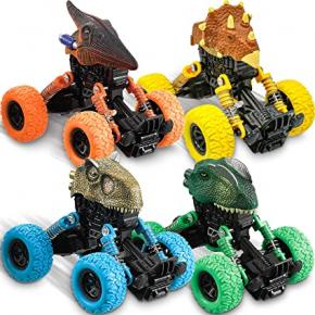 Dinosaur Toys Boy Toys for Kids 3-5 Year Old - 4 Pack Dinosaur Toys Pull Back Cars for Kids,save60%,Just Need: $6.39 ,Original Price:$15.99,code: 605HZV4K