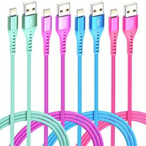 4Colors iPhone Lightning Cable Rapid Cord [4-Pack 3/6/6/10ft] Apple MFi Certified Long USB Charging Cord,save75%,Just Need: $9.99,Original Price:$39.99,code:75VYHYI1