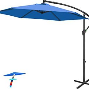 FRUITEAM 10FT Patio Offset Umbrellas Cantilever Umbrella, Large Hanging Market Umbrella,save60%,Just Need:$39.99,Original Price:$99.99,code:50S5QHUC